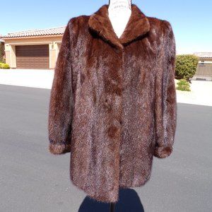 M (8-10) genuine MINK FUR STROLLER jacket coat